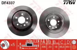 Тормозной диск SAAB 9-5 1998- R 2.3-3.0 R TRW DF4337