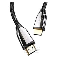 Кабель HDMI - HDMI 2.1 Usams US-SJ497 U67, 2.0м, 8K ULTRA HD , цинк, плетёный чёрный SJ497HD01