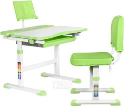 Парта+стул Anatomica Avgusta Comfort с ящиком и подставкой (белый/зеленый)