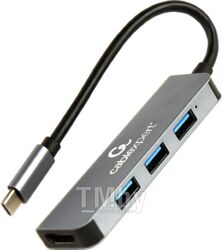 Хаб USB C док-станция A-CM-COMBO2-01 Gembird Multiport Type-C to (3xUSB3+HDMI 4K) Cablexpert