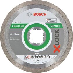 Алмазный круг 125х22,23 мм по керамике сплошн. X-LOCK Standard for Ceramic BOSCH (сухая резка)