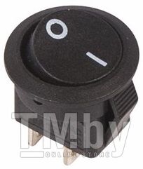 Выключатель клавишный круглый 250V 3А (2с) ON-OFF черный Micro (RWB-105, SC-214) REXANT