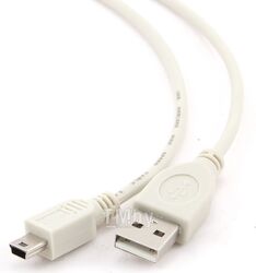 Кабель USB2.0 AM-miniBM 0.9м Gembird серый, пакет CC-USB2-AM5P-3