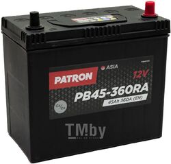 Аккумулятор PATRON ASIA 12V 45AH 360A (R+) B0 тонкие клеммы JIS T1 237x127x227mm 11,3kg PATRON PB45-360RA
