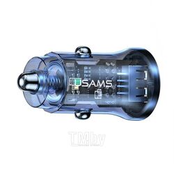 Автомобильное зарядное устройство Usams С31 Transparent Dual USB прозрачно-голубой CC162СC02
