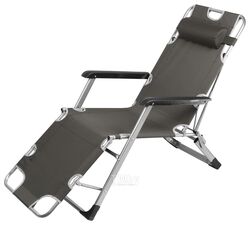 Кресло-шезлонг складное, серое, ARIZONE (Размер: 178x65x94 см)