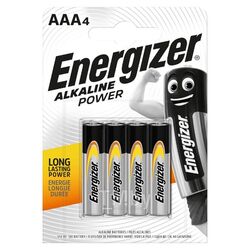 Батарейки алкалиновые 1,5 V LR03 (AAA) 4шт. Energizer Alkaline Power