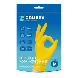 Перчатки латексные хозяйственные р-р M желтый Zaubex HLG70-40