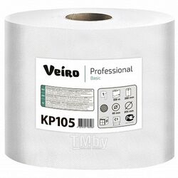 Полотенца бумажные Professional Basic в рулонах с центральной вытяжкой, 300м, 1 слой Veiro KP105