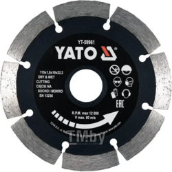 Круг алмазный 115x22.2x1.8мм (сегмент) Yato YT-59961