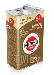 Моторное масло синтетическое MITASU 10W30 5L GOLD SN API SN ILSAC GF-5, Dexos 1 100% СИНТ. MJ1055