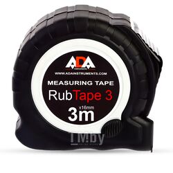 Рулетка ударопрочная ADA RubTape 3 с полимерным покрытием ленты (сталь, с двумя СТОПами, 3 м) А00155