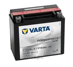 Аккумуляторная батарея VARTA PowersportsAGM евро 18Ah 210A 177/88/156 YTX20L-BS moto 518901026