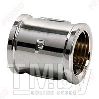 Муфта прямая латунь FERRO M03C 3/4" ВР-ВР индивидуальная упаковка