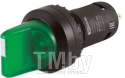 Переключатель на 2 положения с фиксацией SB7-CK2361-220V короткая ручка(LED) d22мм 1з зеленый TDM SQ0746-0053