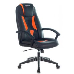 Кресло игровое Zombie 8 черный/оранжевый эко.кожа крестов. пластик (Viking 8)
