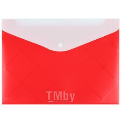 Папка-конверт на кнопке А4 Diamond красная с дополнительным карманом Darvish DV-0377D-RD