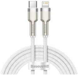 Кабель Baseus Cafule Series Metal Data Cable Type-C to iP PD 20W 2m White (CATLJK-B02)