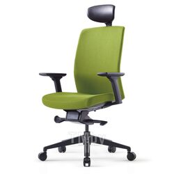 Кресло для руководителя BESTUHL J2, черн. рама, регулир. подголовн., регул. подлокотн., спинка-ткань, сиденье-ткань, крест.-пластик, зеленый C3-J2G120L-B33-B1