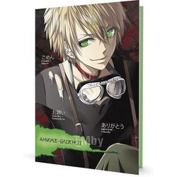 Блокнот 120*170 мм, 32 л., в клетку "Аниме. С мальчиком" скоба сбоку, зеленый Контэнт 9785001416791