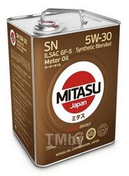 Моторное масло полусинтетическое MITASU 5W30 6L MOTOR OIL SN API SN ILSAC GF-5 MJ1206