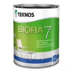 Краска матовая в/д Teknos BIORA 7, BASE 1, 0,9 L