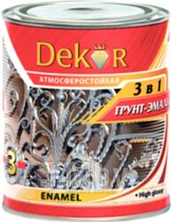 Эмаль Dekor 3 в 1 алкидная (900г, зеленый)