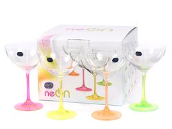 Набор бокалов для мартини стеклянных "Neon" 4 шт. 340 мл Crystalex