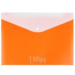 Папка-конверт на кнопке А4 Diamond оранжевая с дополнительным карманом Darvish DV-0377D-OR
