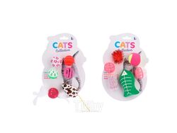 Набор игрушек для кота текстиль/пластмасса 6 шт. "мышки" в ассортименте Belbohemia 504362