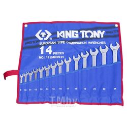 Набор комбинированных ключей KING TONY 8-24 мм, чехол из теторона, 14 предметов 1215MRN01