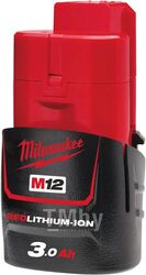 Аккумулятор MILWAUKEE M12 B3 (Li-Ion3Ач) 4932451388