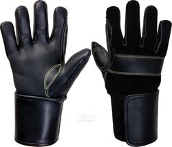 Перчатки виброзащитные из кожи, р-р 9/L, черные, JetaSafety (JETA SAFETY)