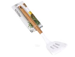 Лопатка кухонная силиконовая термостойкая с прорезями с бамбуковой ручкой 32 см (арт. 966473-273, код 198146)
