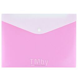 Папка-конверт на кнопке А4 Diamond розовая с дополнительным карманом Darvish DV-0377D-PN