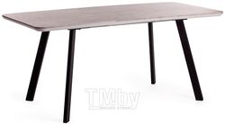 Стол обеденный NELSON МДФ/ЛДСП/металл, 128-170х80х75 см, Бетон/Черный