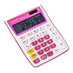 Калькулятор настольный 12р. SDC-912PK Rebell белый/розовый 145*104*26 мм