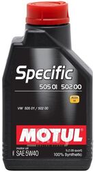 Моторное масло синтетическое MOTUL 5W40 (1L) SPECIFIC 505.01-502.00-505.00 ACEA С3VW 505.01 502.00 505.00 101573