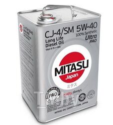 Моторное масло MITASU 5W40 6L ULTRA DIESEL CJ-4 SM (PAO) API CJ-4, CI-4(Plus) SM ACEA E7 E9-08 MJ2116