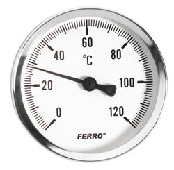 Термометр аксиальный 63mm 1/2" 0-120C