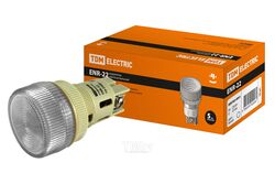 Лампа ENR-22 сигнальная d22мм белый неон/230В цилиндр TDM SQ0702-0041