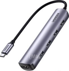 Хаб UGREEN USB-C to 4*USB 3.0 HDMI Adapter CM417 (20197)