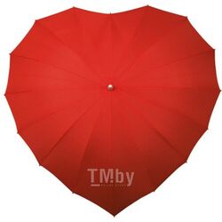 Зонт-трость механ., ручка прорезин. "LR-8" в форме сердца, ветрозащитный, красный Impliva