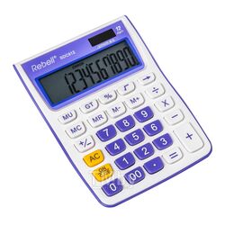 Калькулятор настольный 12р. SDC-912VL/BL Rebell белый/фиолетовый 145*104*26 мм