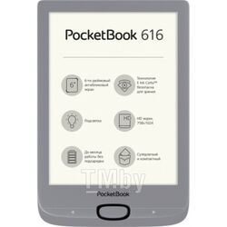 Электронная книга PocketBook 616 PB616-S-CIS Silver