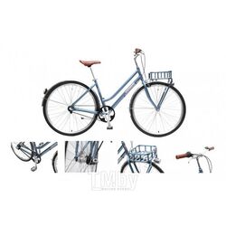 Велосипед Forsage Urban Classic F(Al 6061;колесо700с;пер/зад покр35C;3 планетар. скорости; тормаза:U-Brake,зад ножной; ремен. передача;рост до 175см; голубой) FB28004