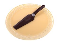 Набор для торта стеклянный "Версаче" 2 пр.: блюдо 30 см + Лопатка пластмассовая (арт. Б10-32вербеж1/7, код 726303)