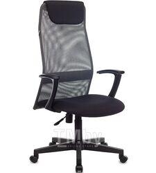 Кресло руководителя Бюрократ KB-8 темно-серый TW-04 TW-12 сетка/ткань с подголов. крестов. пластик
