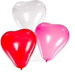 Шар воздушный в форме сердца Heart, 25 см, красный, роз., белый deVente 9061110