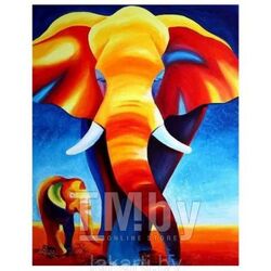 Алмазная мозаика 40*50см "Слон и слоненок" MENGLEI VD232